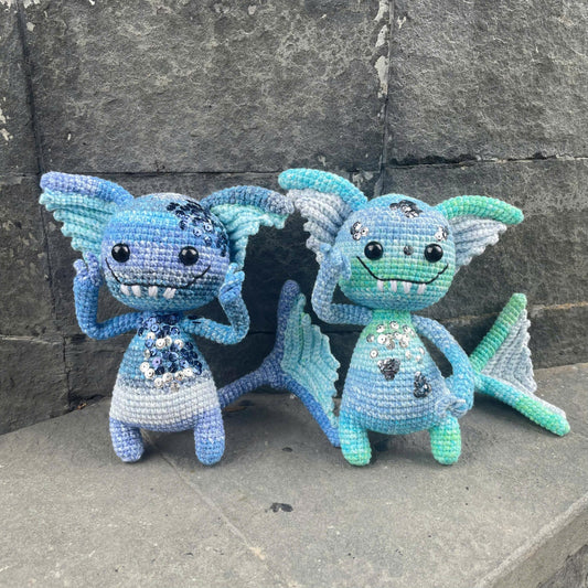 Handmade Crochet Halloween Spooky Mermaid Doll