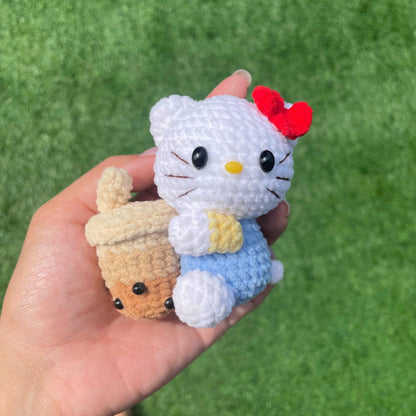 Handmade Crochet Hello Kitty Keychain