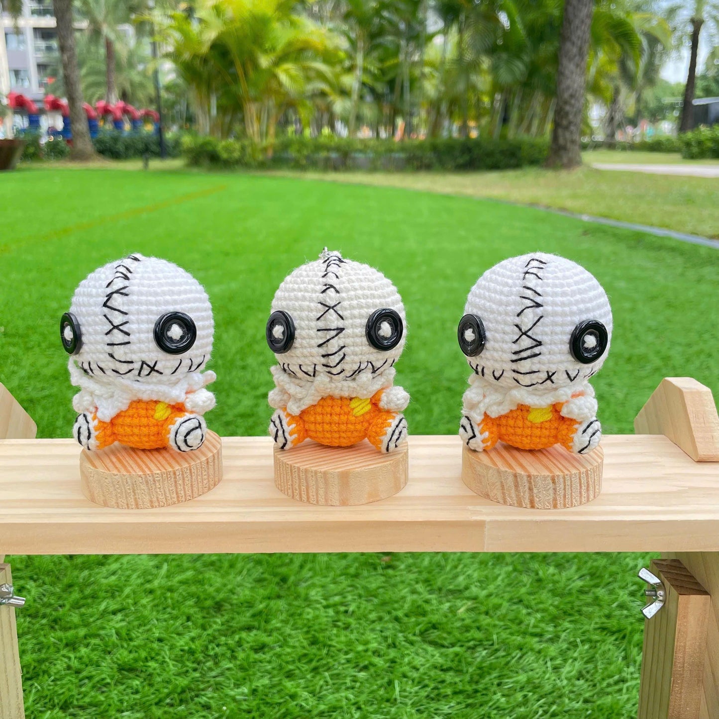 Handmade Crochet Halloween Creepy Sam Doll Keychain