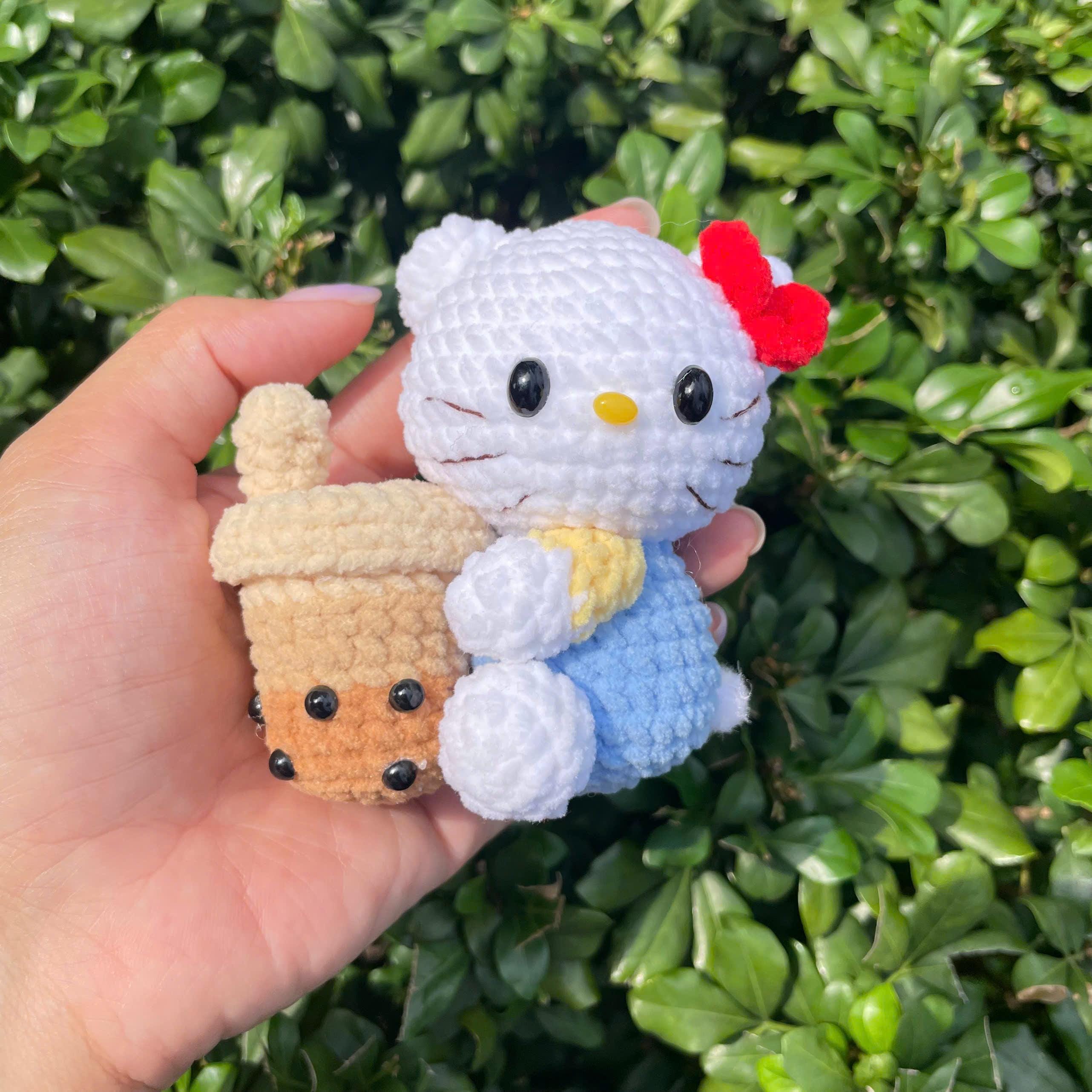 Handmade Crochet Hello Kitty Keychain