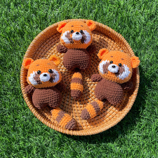 Handmade Crochet Raccoon Keychain