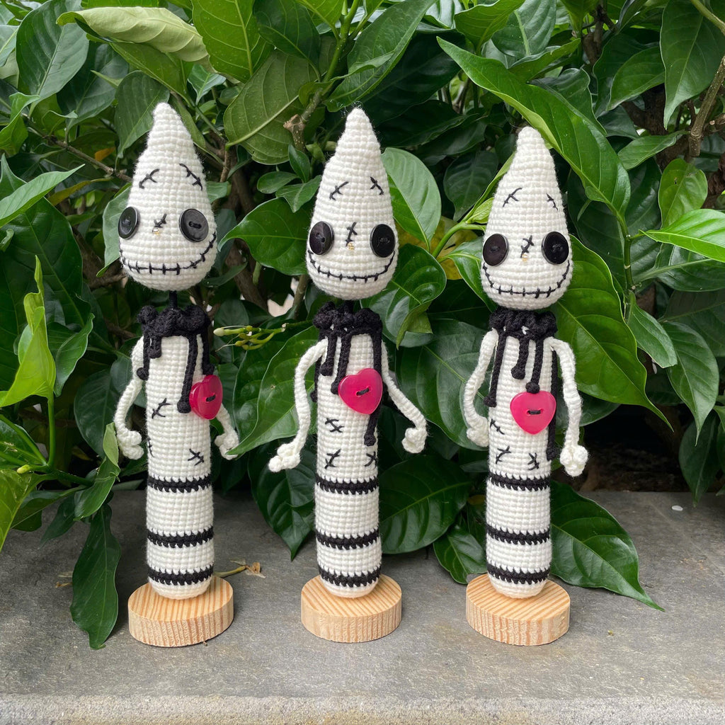 Handmade Crochet Spooky Halloween Candle