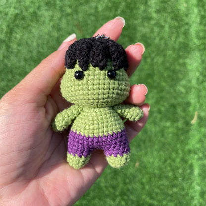 Handmade Crochet Flash Superhero Small Keychain