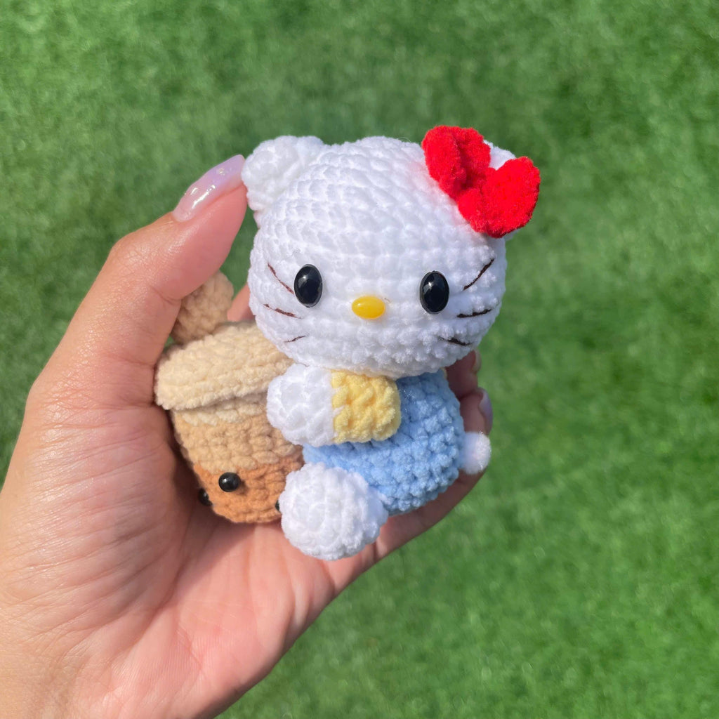Handmade Crochet Hello Kitty Keychain