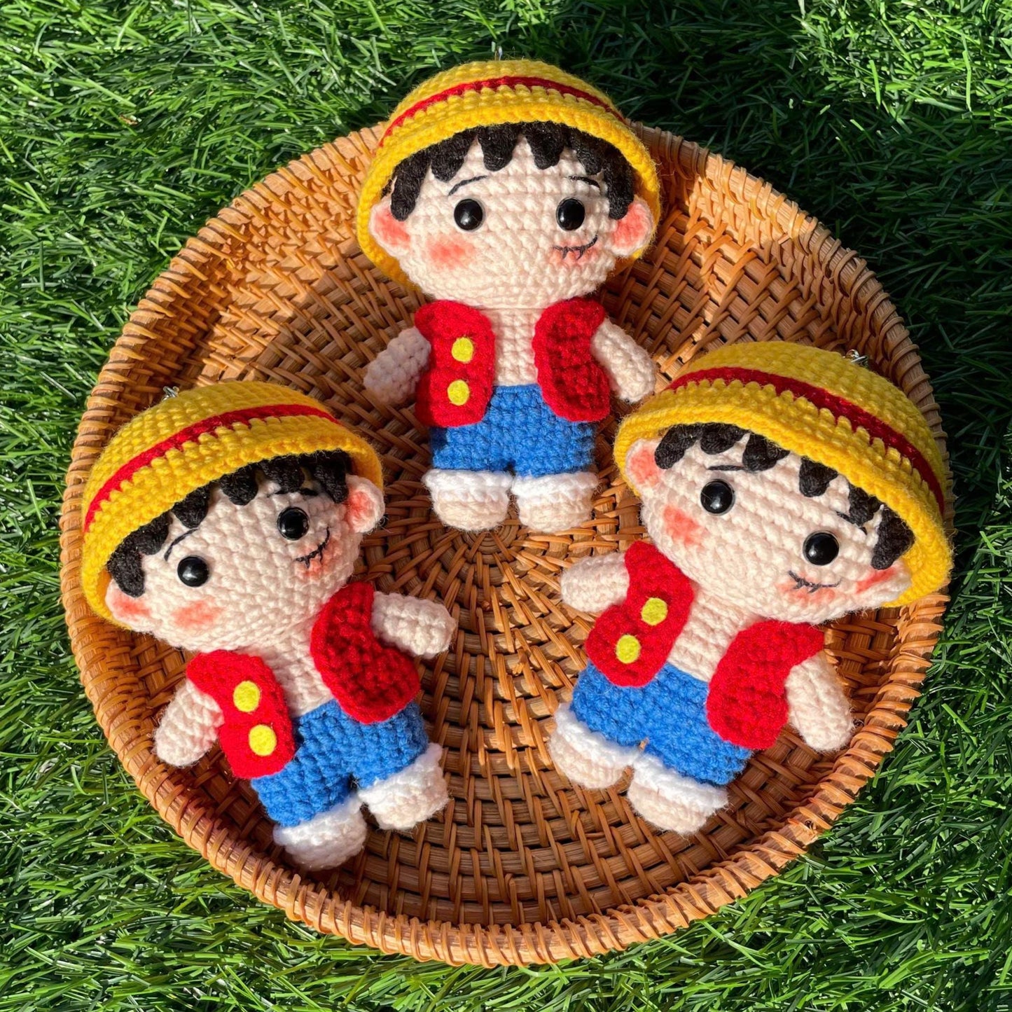 Handmade Crochet Luffy One Piece Keychain