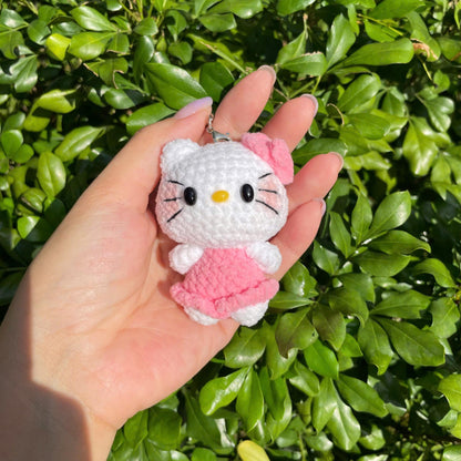 Handmade Crochet Hello Kitty Keychain