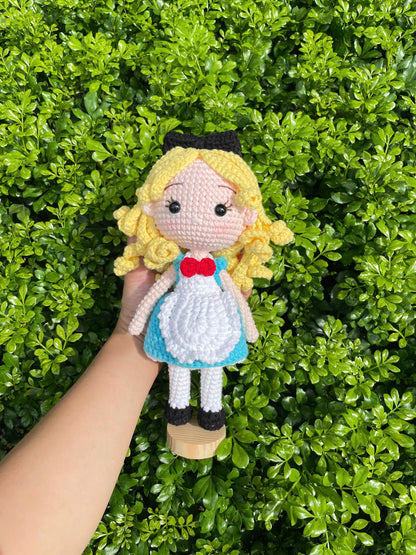 Handmade Crochet Alice in Wonderland Doll