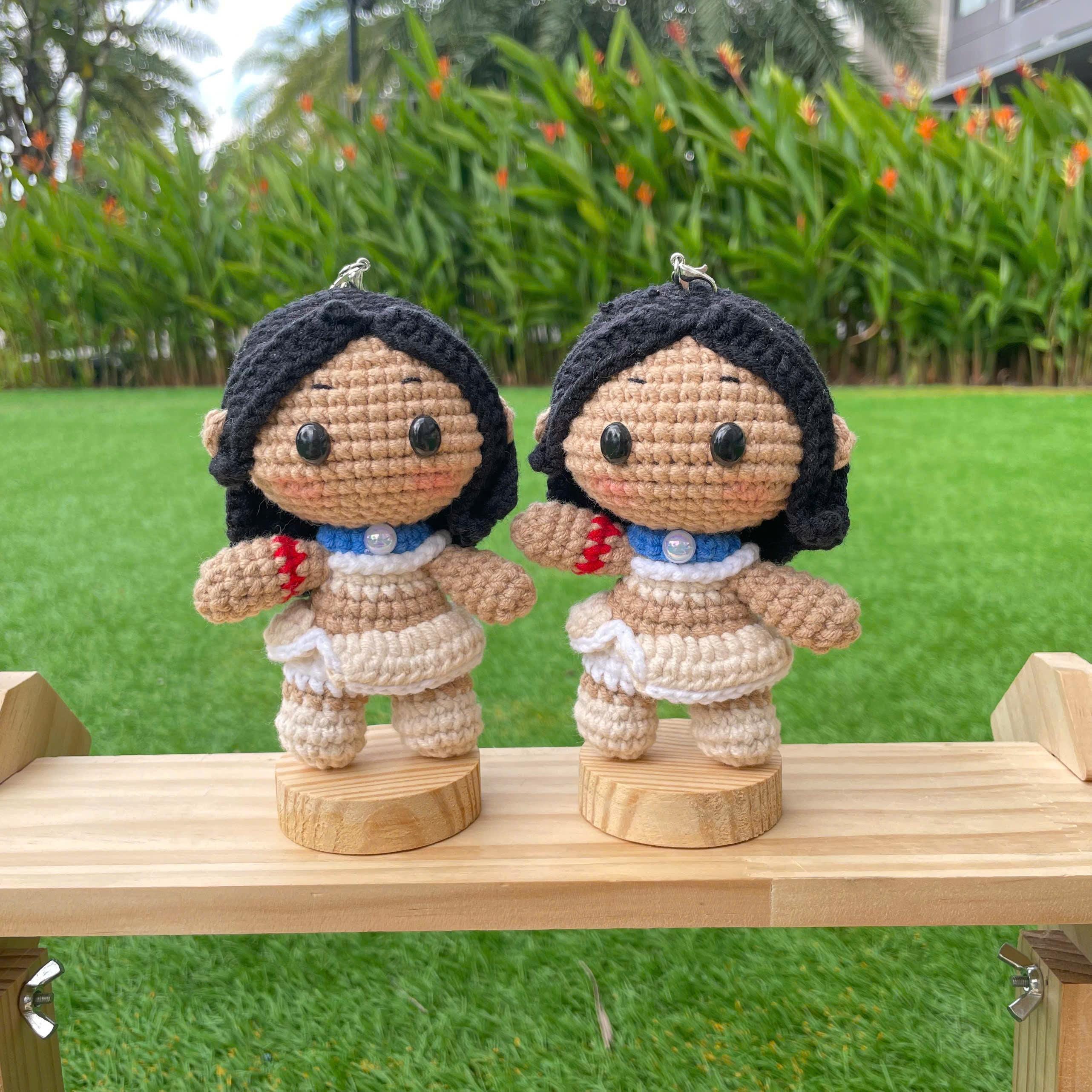 Handmade Crochet Pocahontas Princess Keychain