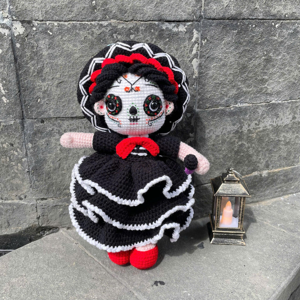 Handmade Crochet Halloween Mexican Singer Doll