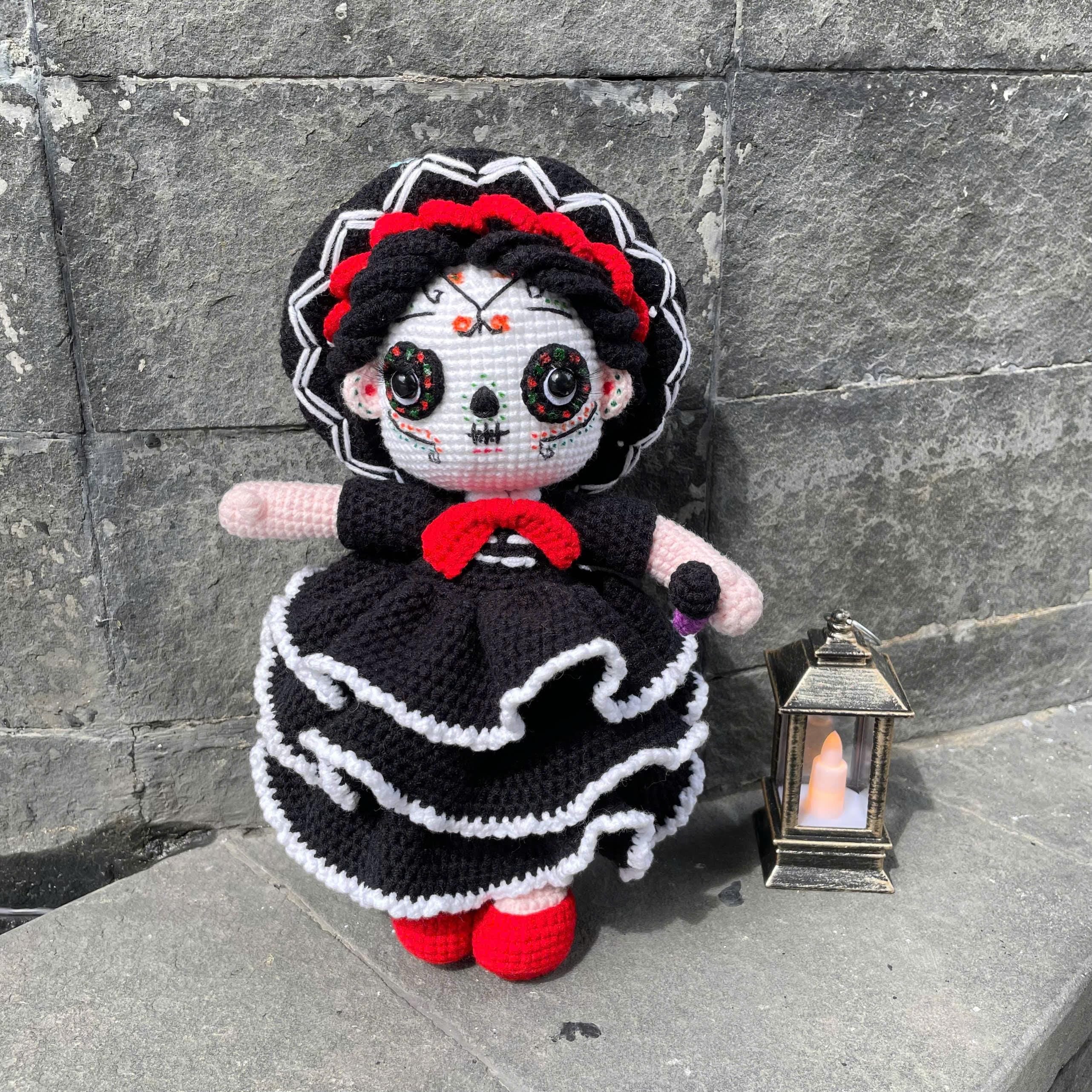 Handmade Crochet Halloween Mexican Singer Doll