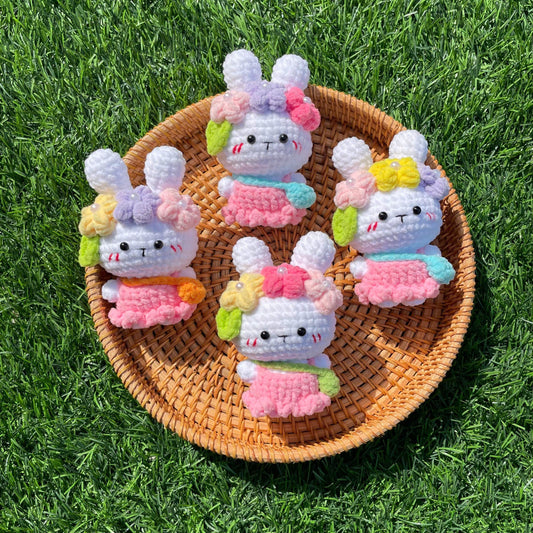 Handmade Crochet Bunny Rabbit Keychain