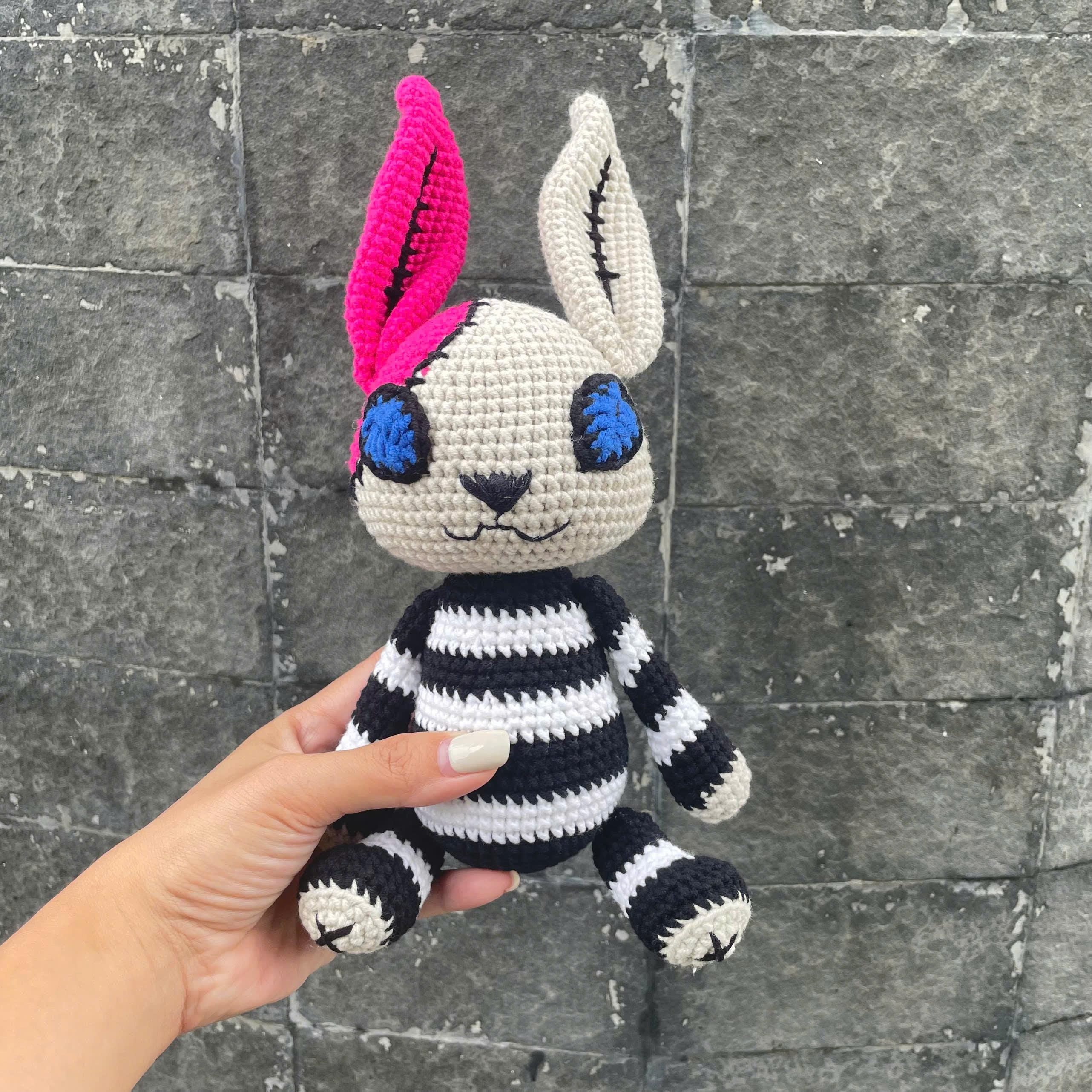 Handmade Crochet Creepy Halloween Bunny Plush