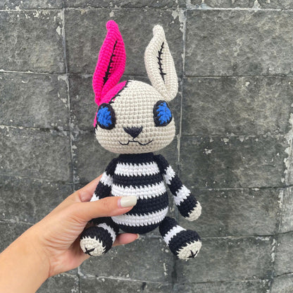 Handmade Crochet Creepy Halloween Bunny Plush