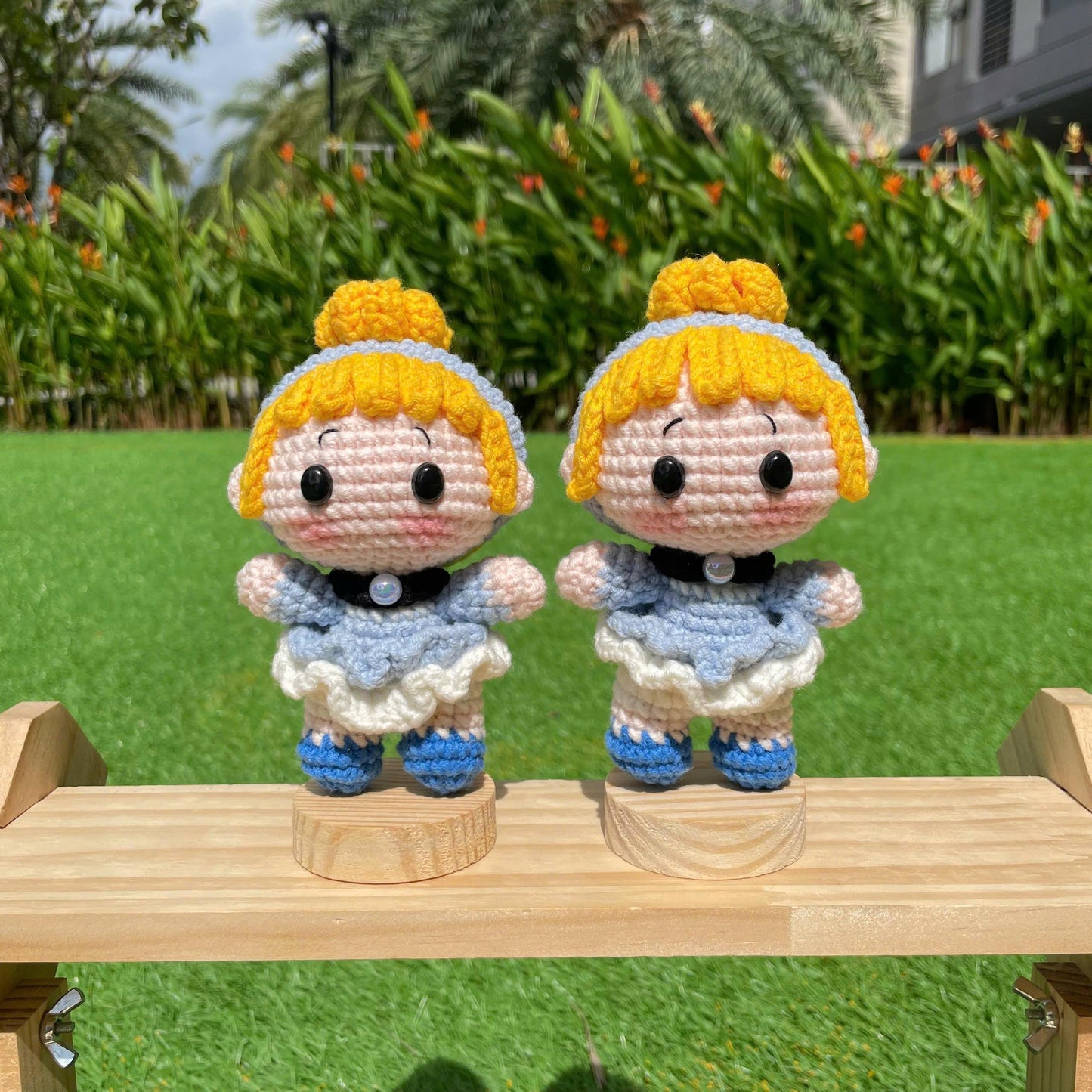 Handmade Crochet Cinderella Princess Keychain