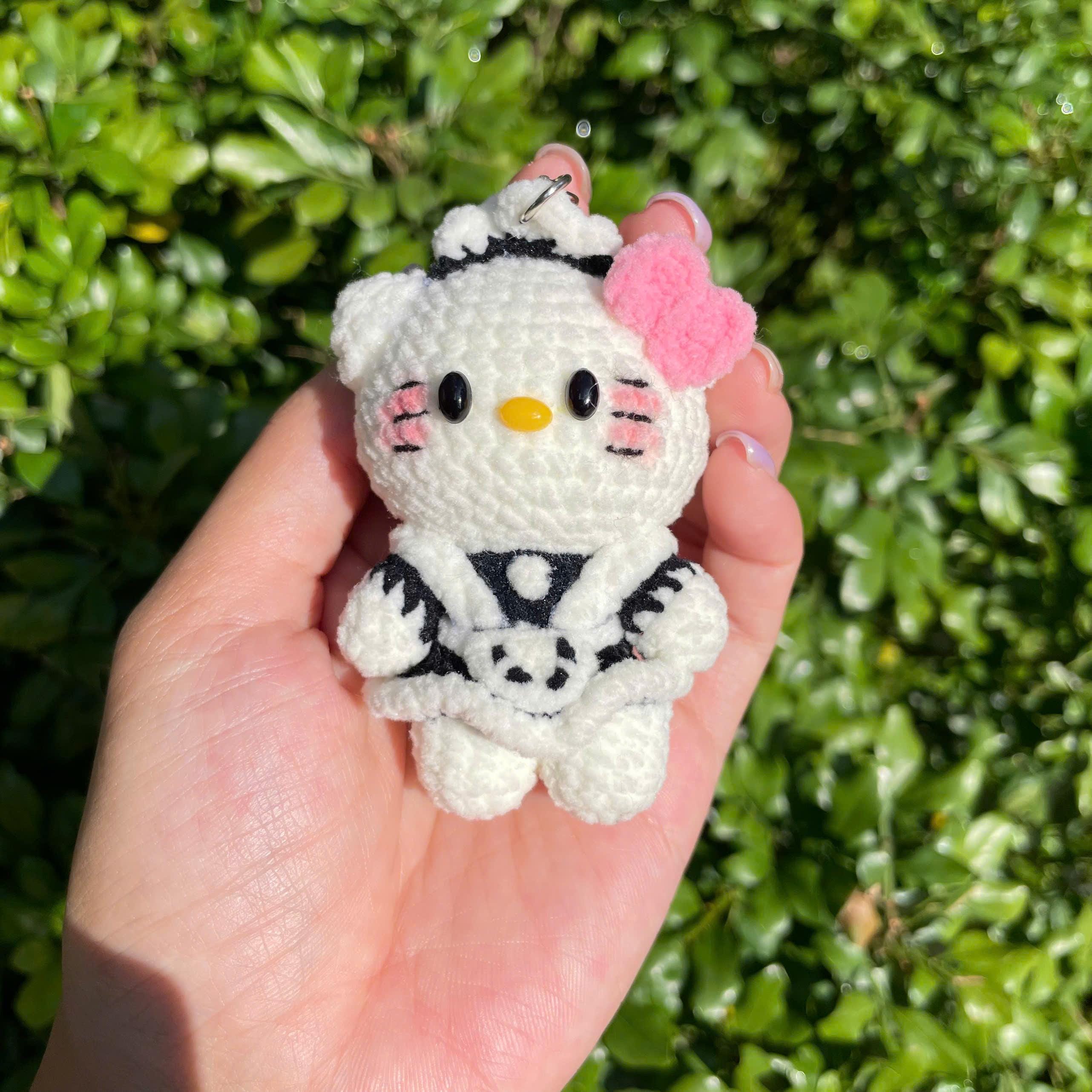 Handmade Crochet Hello Kitty Keychain