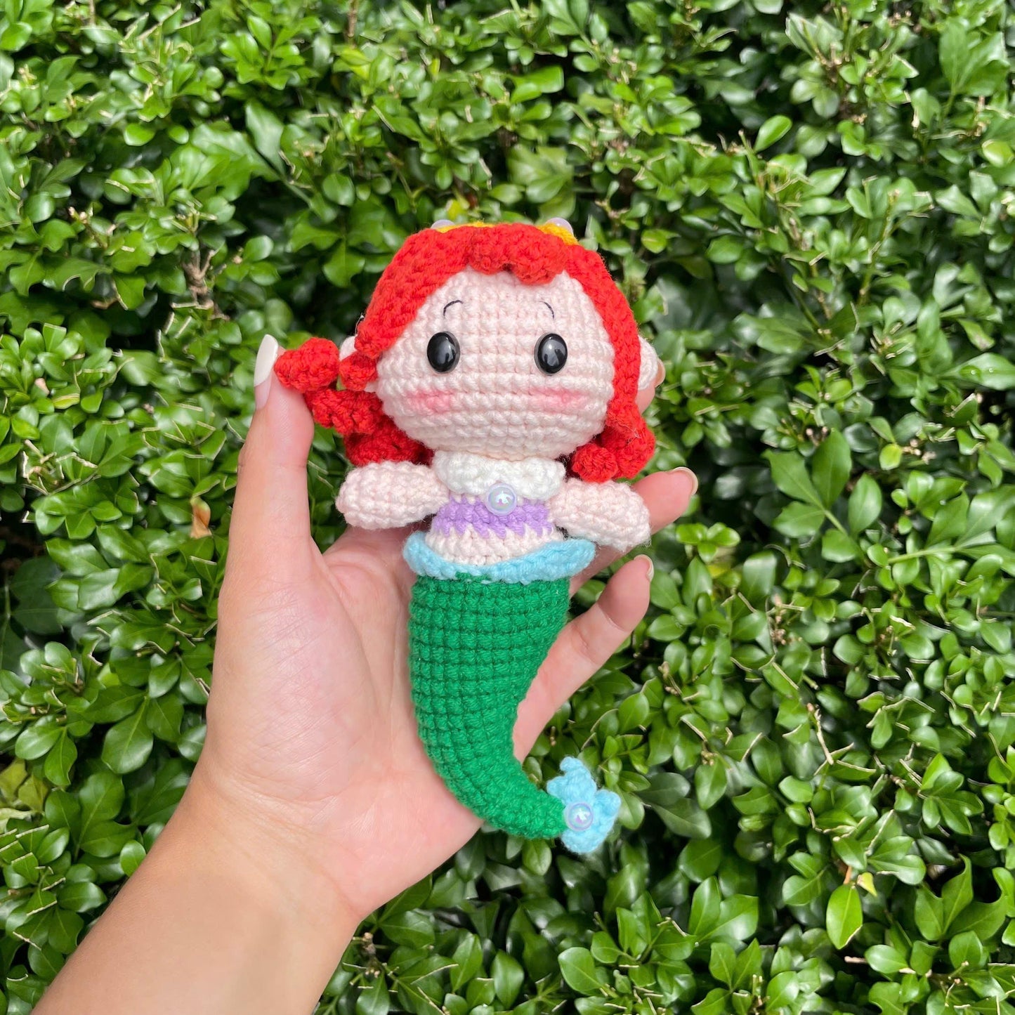Handmade Crochet Ariel Princess Little Mermaid Keychain