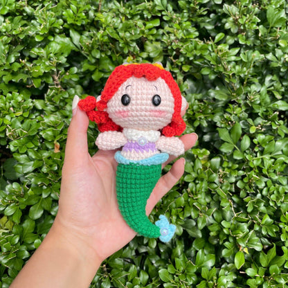 Handmade Crochet Ariel Princess Little Mermaid Keychain
