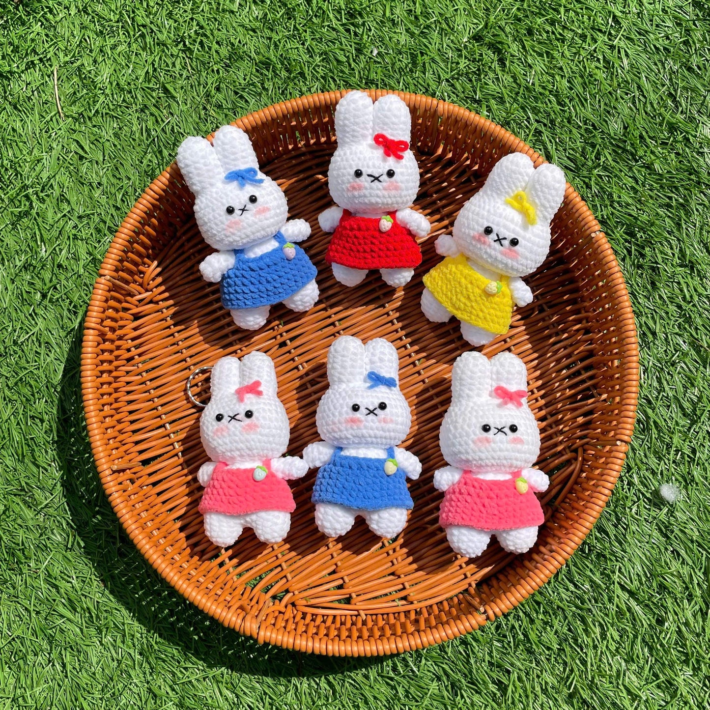 Handmade Crochet Miffy Bunny Rabbit Keychain