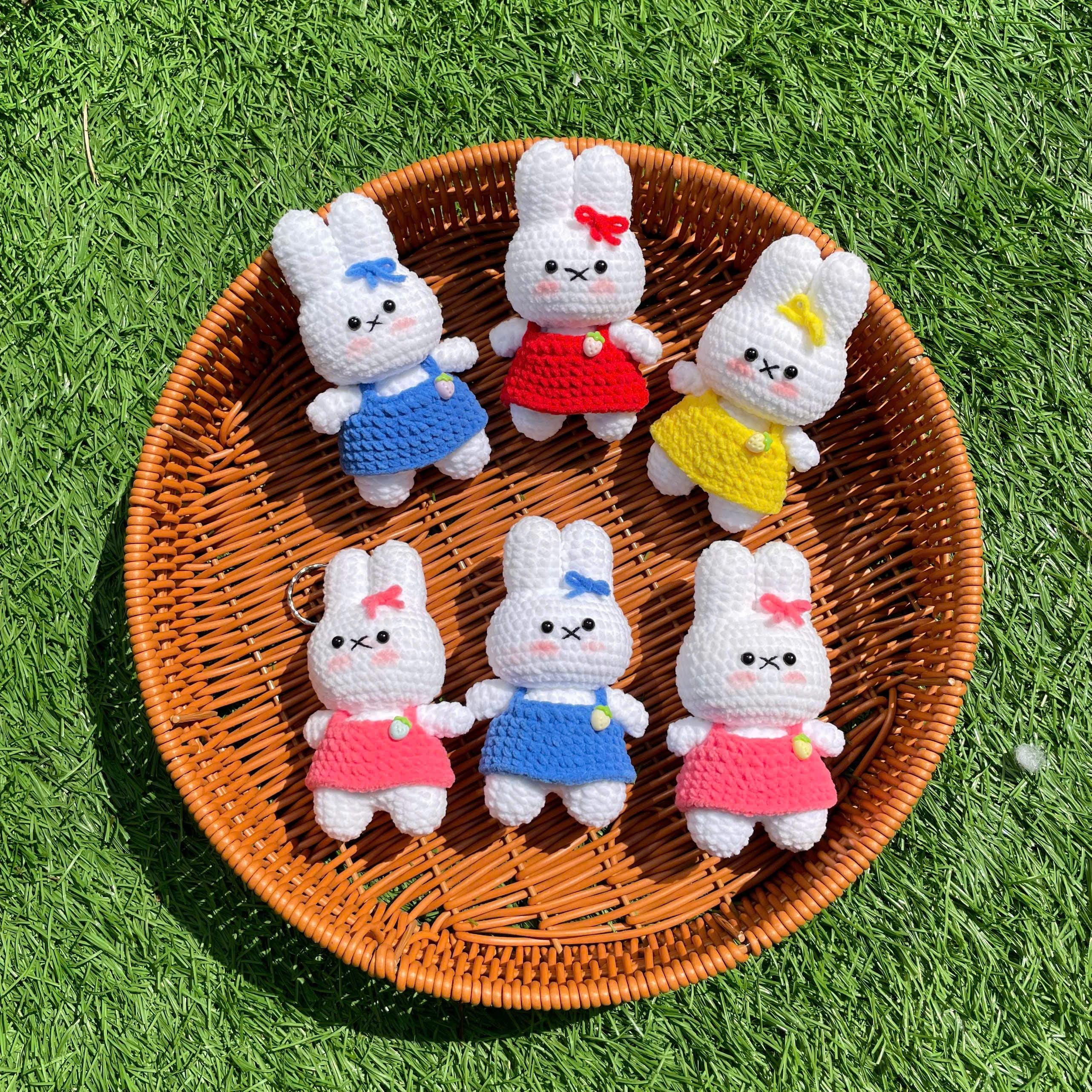 Handmade Crochet Miffy Bunny Rabbit Keychain