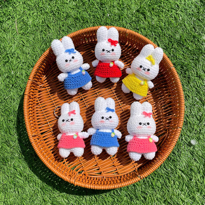 Handmade Crochet Miffy Bunny Rabbit Keychain