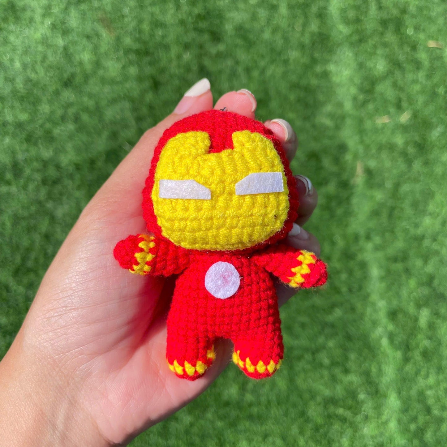 Handmade Crochet Flash Superhero Small Keychain