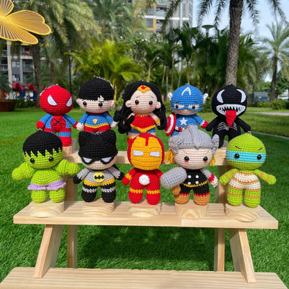 Handmade Crochet Wonder Woman Superhero Keychain