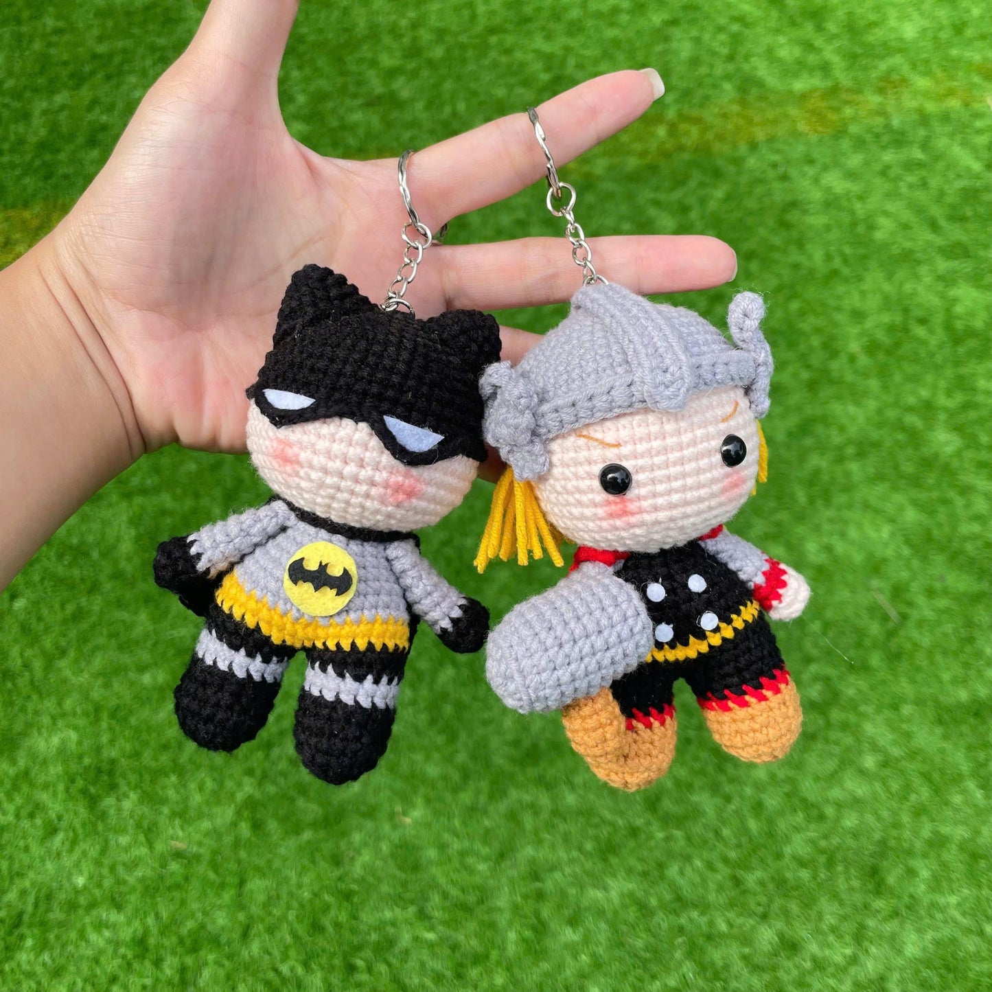 Handmade Crochet Wonder Woman Superhero Keychain