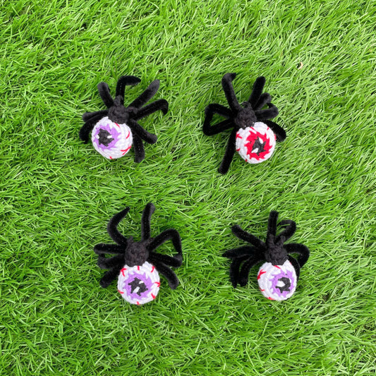 Handmade Crochet Creepy Halloween Spider Keychain