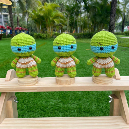 Handmade Crochet Ninja Turtle Superhero Keychain