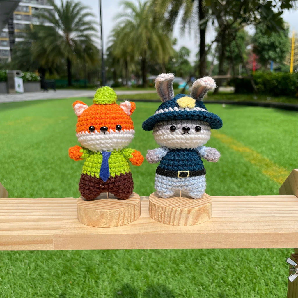 Handmade Crochet Zootopia Nick & Judy Keychain