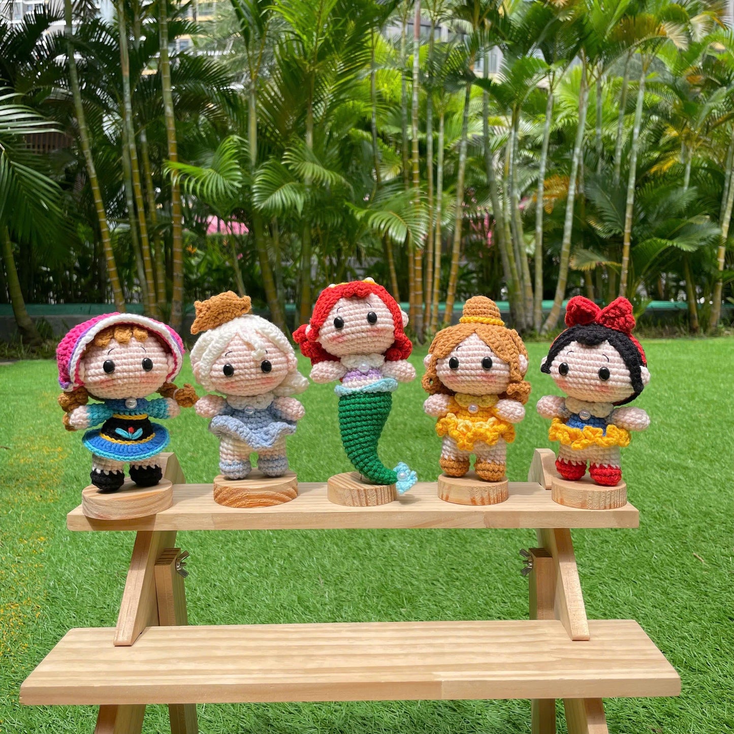 Handmade Crochet Frozen Anna Princess Keychain