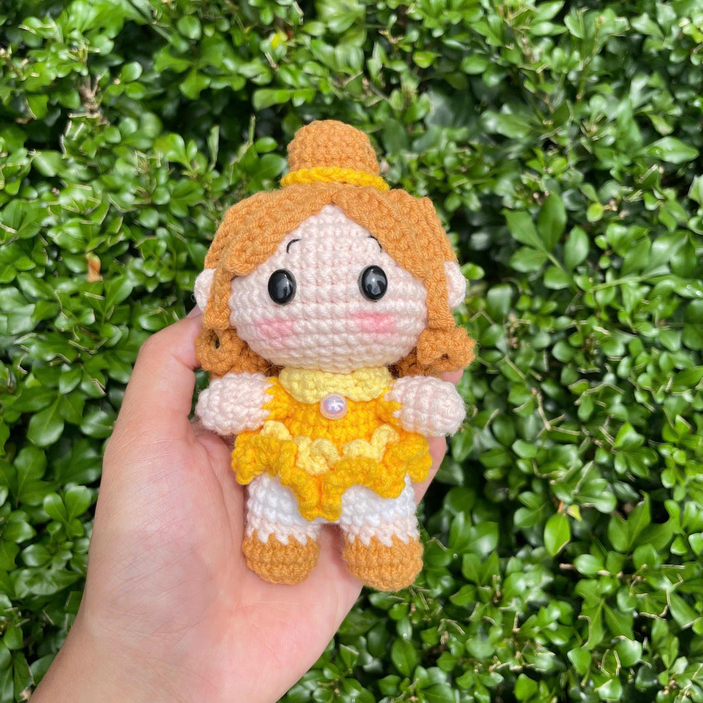 Handmade Crochet Beauty and the Beast Belle Princess Keychain