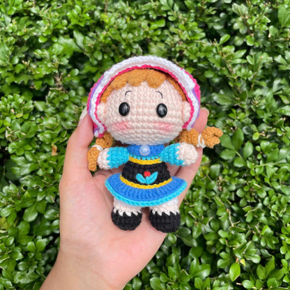 Handmade Crochet Frozen Anna Princess Keychain