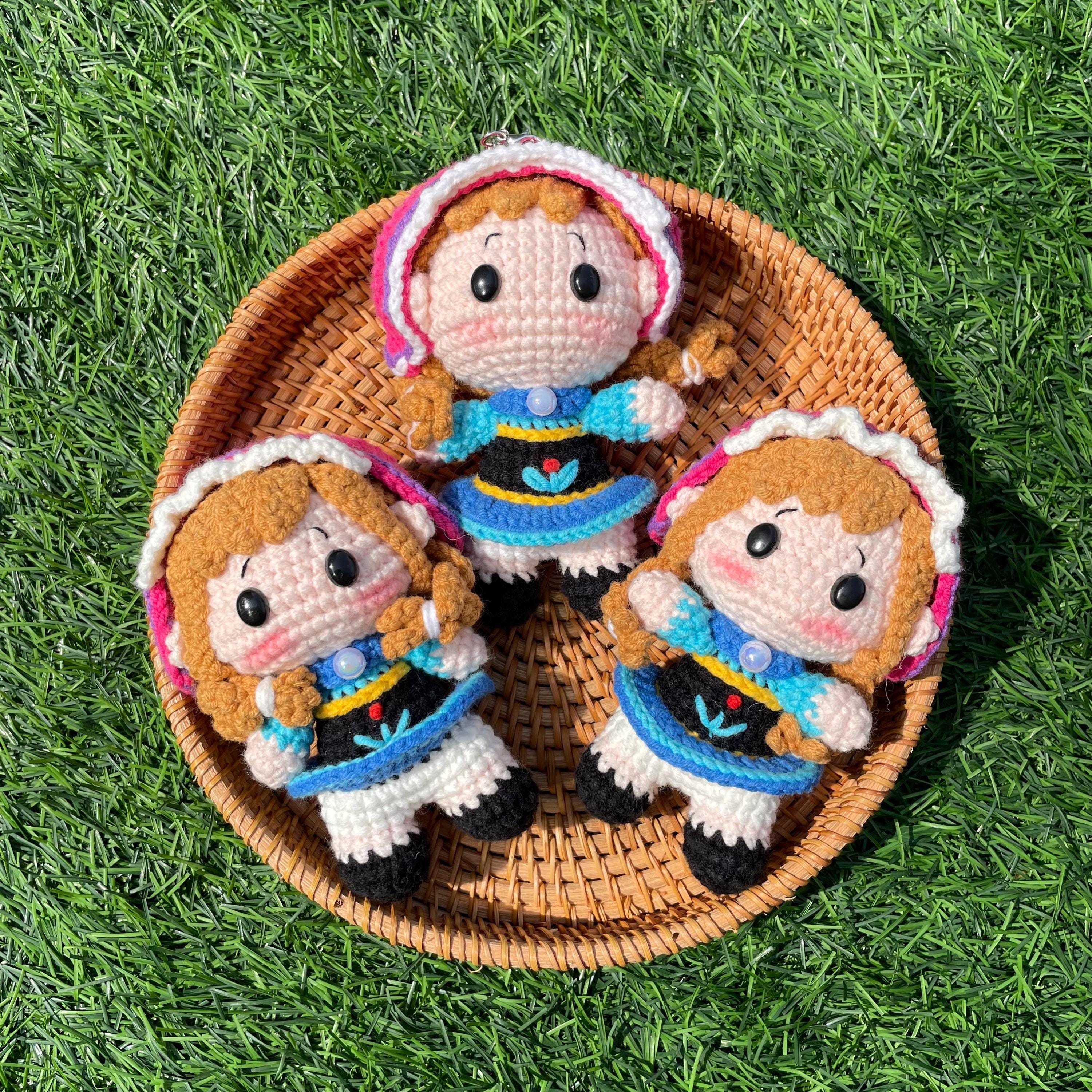 Handmade Crochet Frozen Anna Princess Keychain