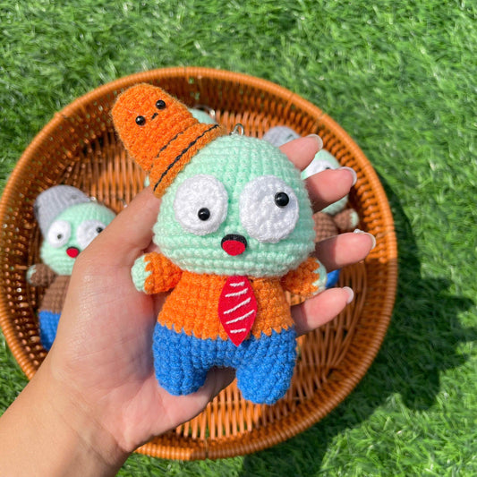 Handmade Crochet Zombie Keychain