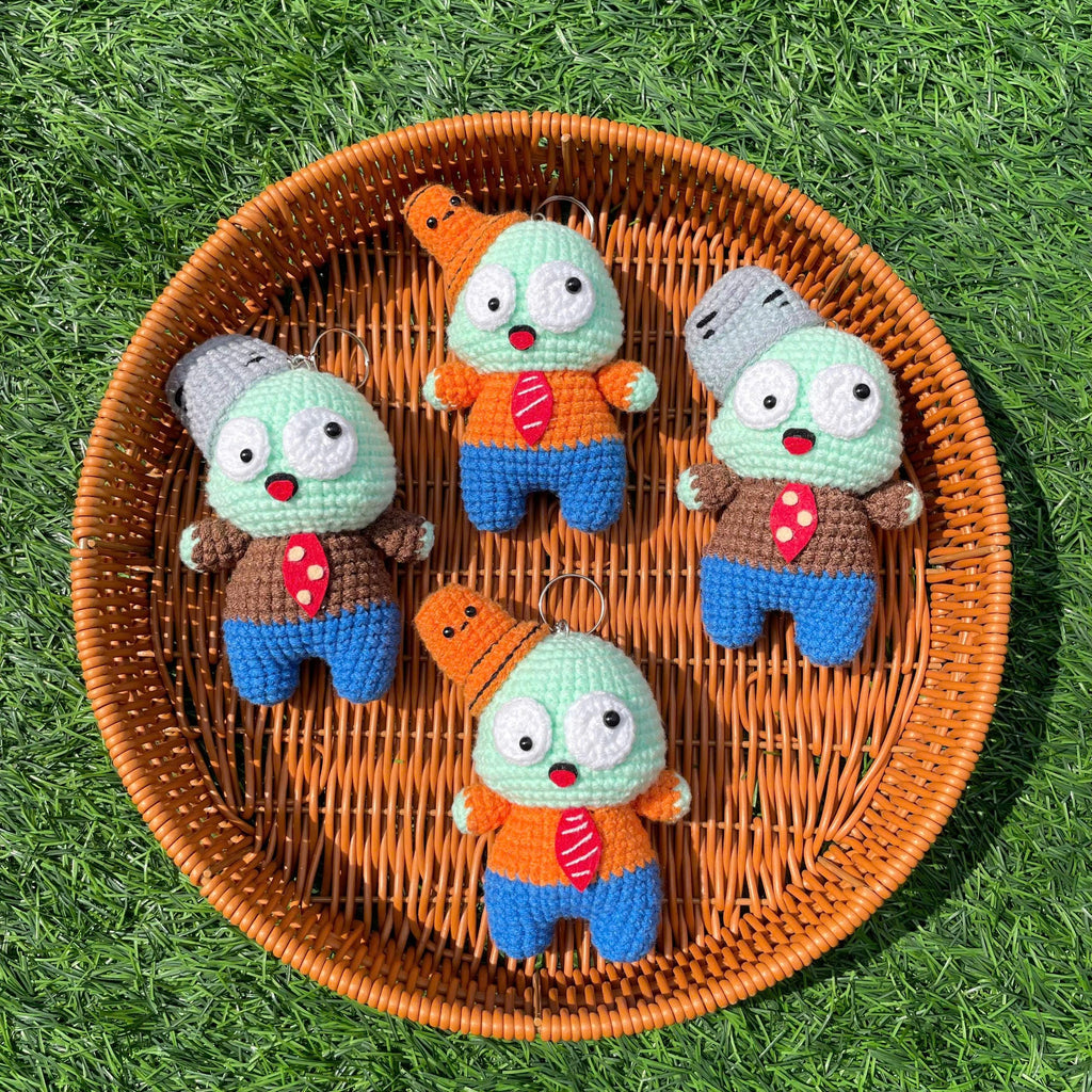 Handmade Crochet Zombie Keychain