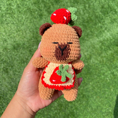 Handmade Crochet Capybara Plush Keychain