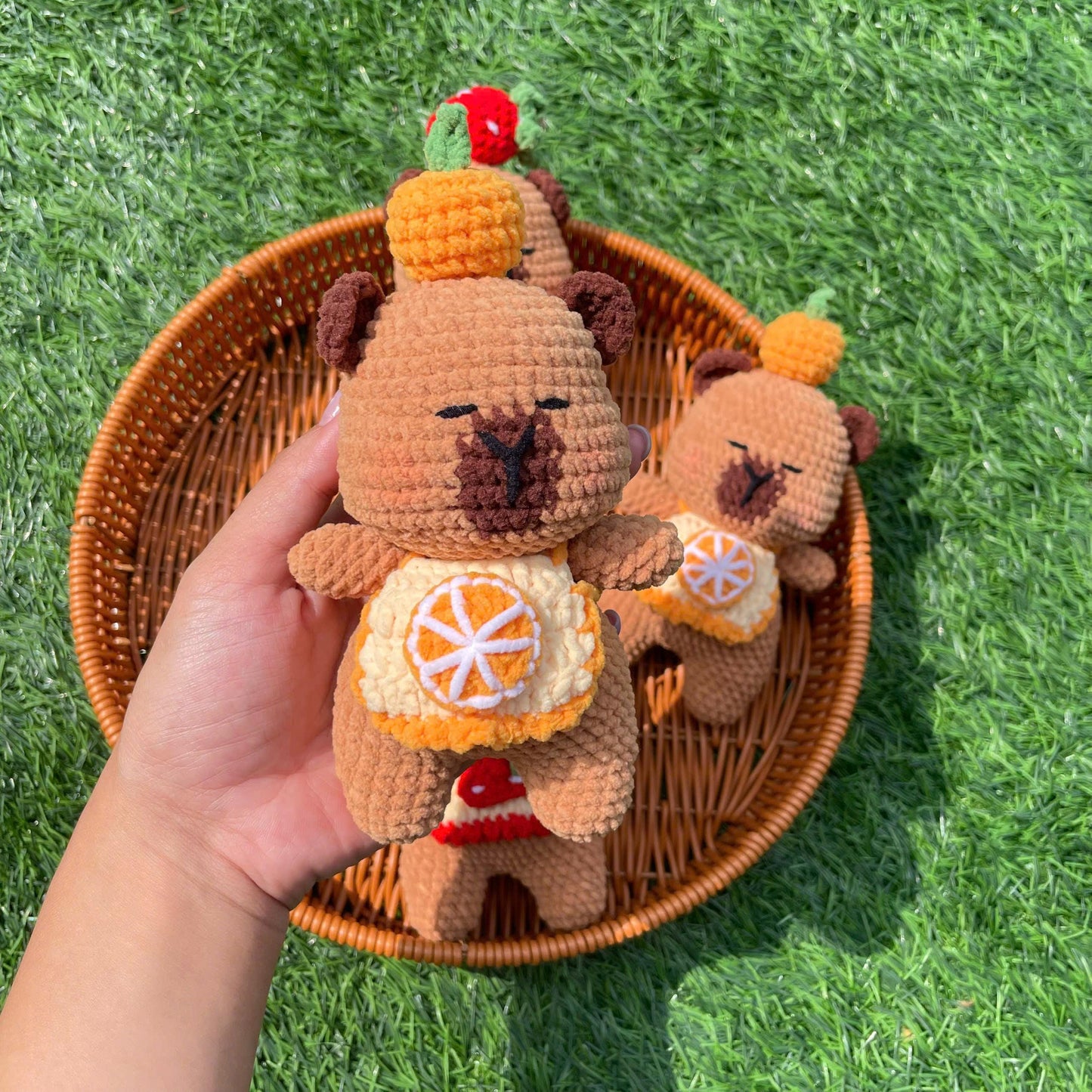 Handmade Crochet Capybara Plush Keychain