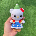 Handmade Crochet Christmas Hello Kitty Plush