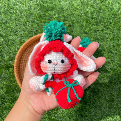 Handmade Crochet Christmas Bunny Rabbit Plush