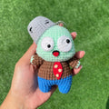 Handmade Crochet Zombie Keychain