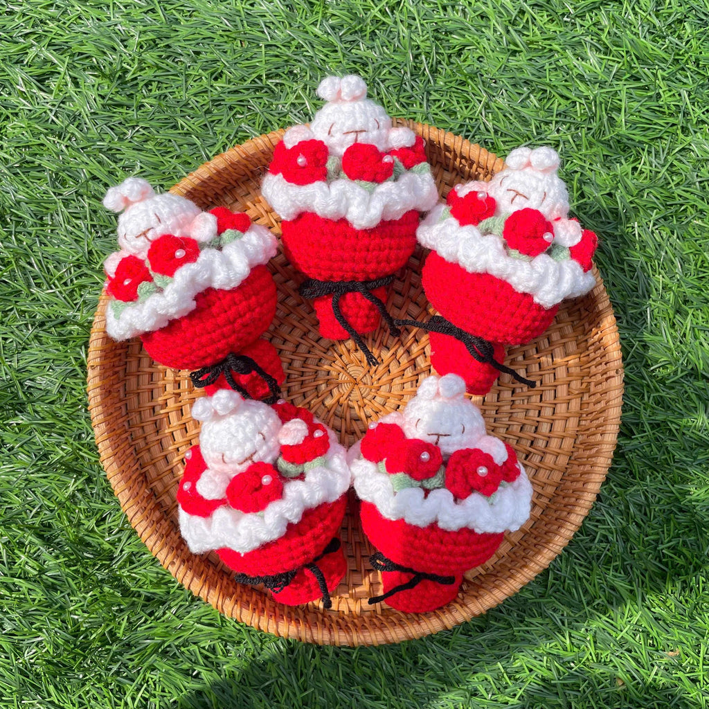 Handmade Crochet Flower Bouquet Keychain