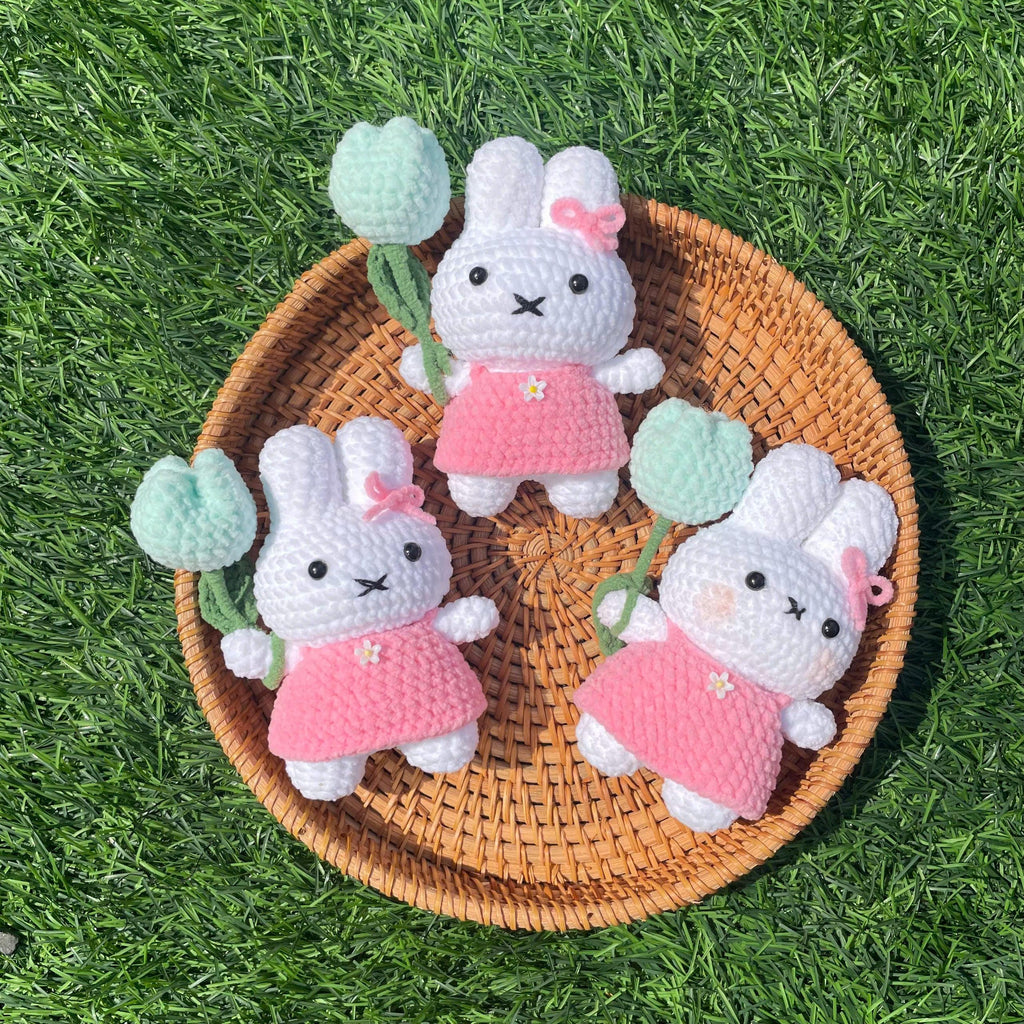 Handmade Crochet Miffy Bunny Keychain