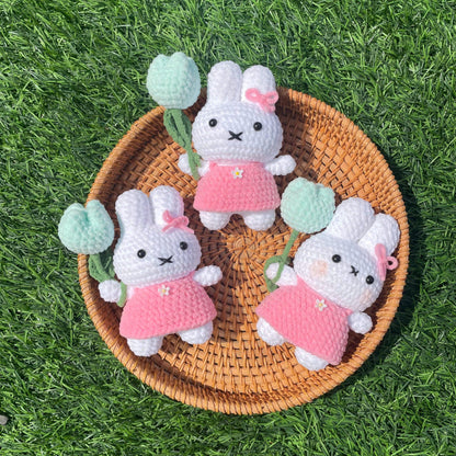 Handmade Crochet Miffy Bunny Keychain