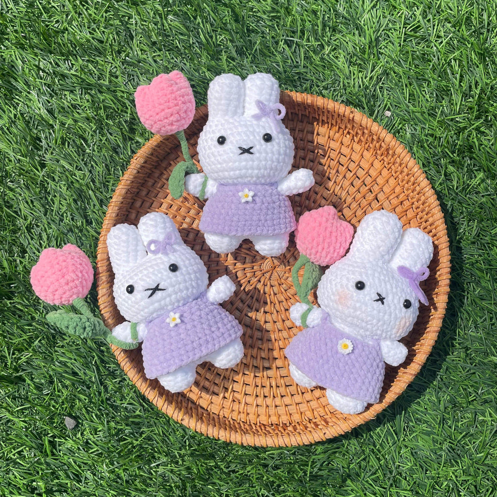 Handmade Crochet Miffy Bunny Keychain