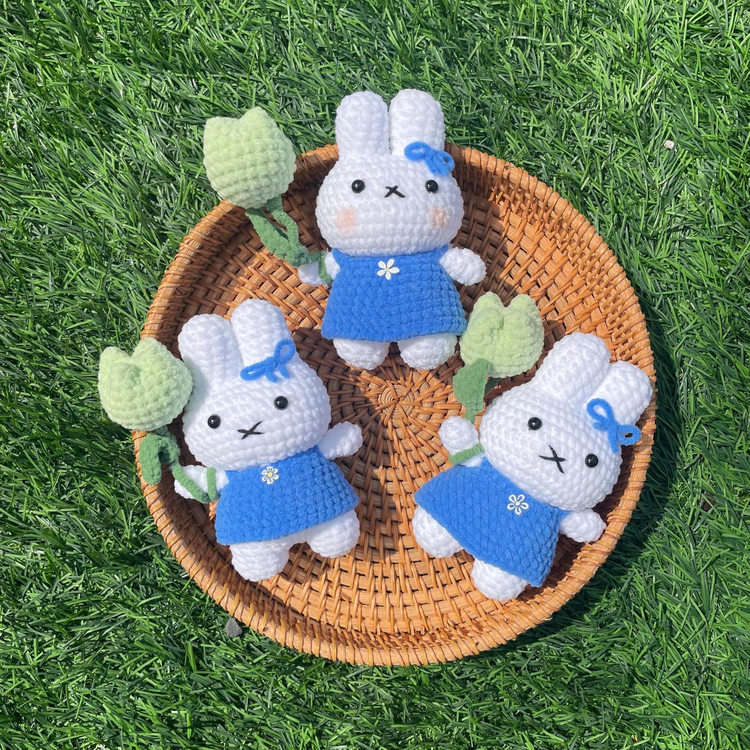 Handmade Crochet Miffy Bunny Keychain