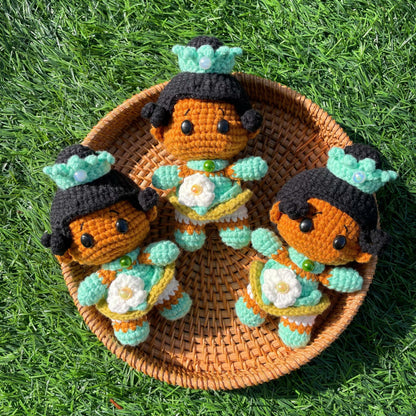 Handmade Crochet Tiana Princess Keychain