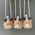 Handmade Crochet Christmas Reindeer Car Hanging