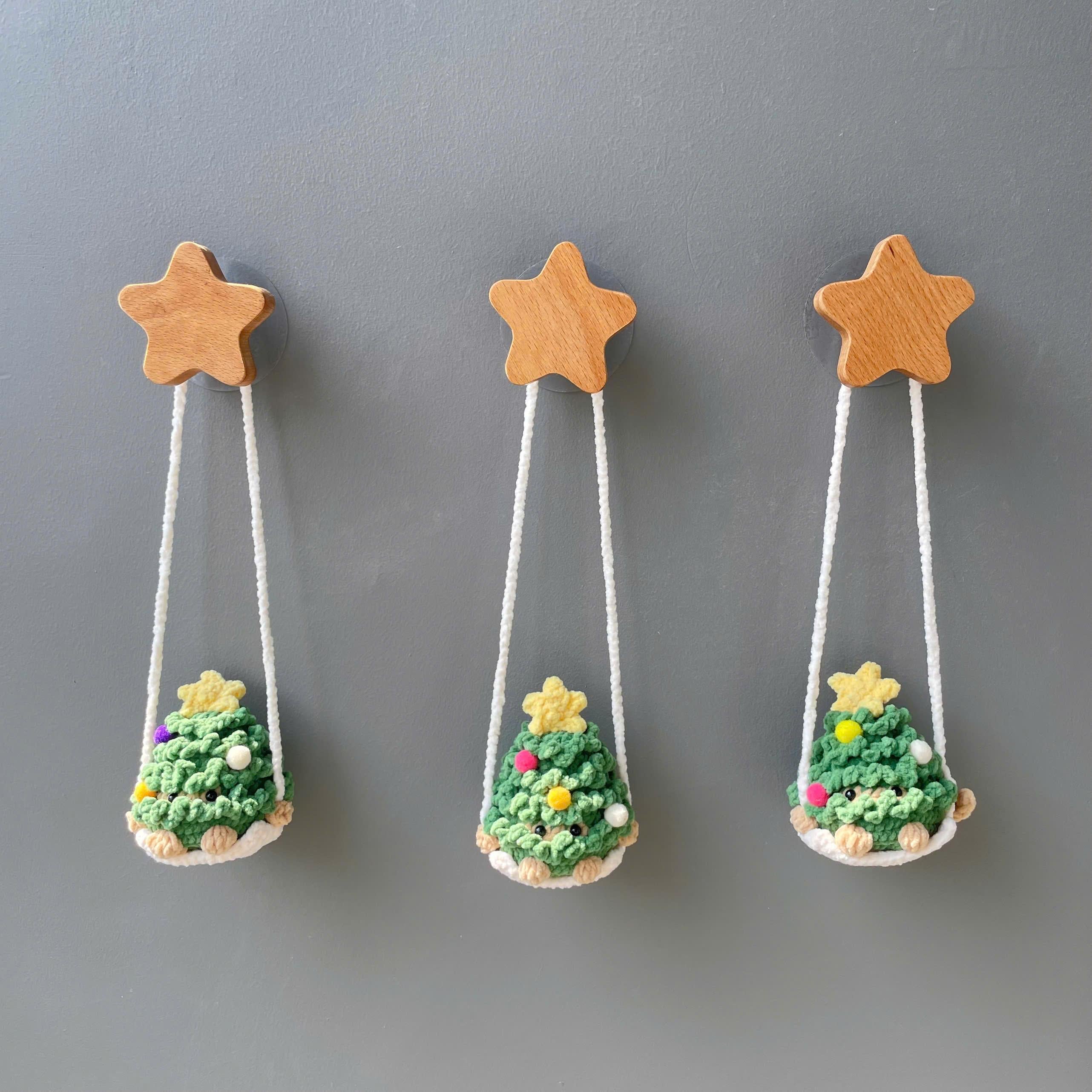 Handmade Crochet Christmas Tree Car Hanging