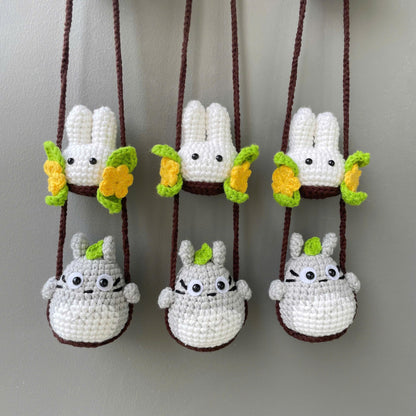 Handmade Crochet Ghibli Calcifer Car Hanging